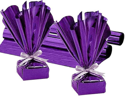 PMU (2 Gift Wrap Mylar Roll Metallic Purple 2-sided, 24 Inches X 25 Ft Roll 1.4 Mil Highly Reflective Mylar Film, Great for Gifts, Birthdays, Christmas, Baskets, Arts & Crafts