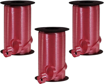 PMU Curling Ribbon - Crimped Texture Curling Ribbons for Gift Box, Birthday Party Decorations, Festival Art Craft & Christmas Décor - Burgundy Marsala 3/8 Inch X 250 Yards, Pkg/3