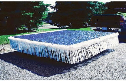 Anderson's Dark Blue Vinyl Floral Sheeting,15 Ft. Parade Float Decoration for Trailers, Parties, Weddings, Proms, Photo Backdrops & Events – Durable Fringe Garland for Indoor/Outdoor Use
