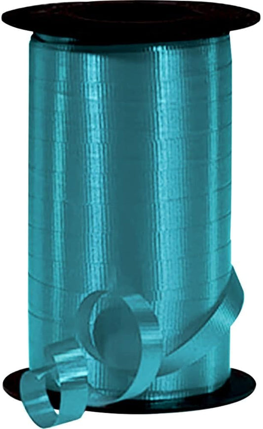 PMU Curling Ribbon - Crimped Texture Curling Ribbons for Gift Box Wrapping, Florist Flowers, Birthday Party Decorations, Festival Art Craft & Christmas Décor - Turquoise 3/8 Inch X 250 Yards, Pkg/1