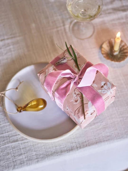 Pink Velvet Ribbon 1'' 25 Yards for Christmas Tree, Gift Wrapping, Flower Bouquet, Wreath Decorations, Bow Making