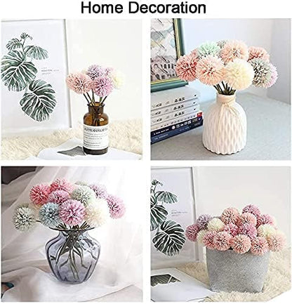 Kimura's Cabin 20Pcs Fake Chrysanthemum Artificial Silk Ball Flower Faux Mums Flowers Bouquets for Wedding Party Home Kitchen Table Decor DIY Decoration (Dark Pink)