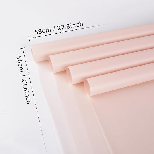 NESCCI 20 Sheet Flower Wrapping Paper - Waterproof Floral Bouquet Wrapping Paper, Florist Supplies Packaging Paper for Wedding Birthday Gift DIY (Water Pink)
