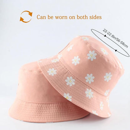 Malaxlx Unisex Bucket Hat Beach Sun Hat Aesthetic Fishing Hat for Men Women Teens, Reversible Double-Side-Wear