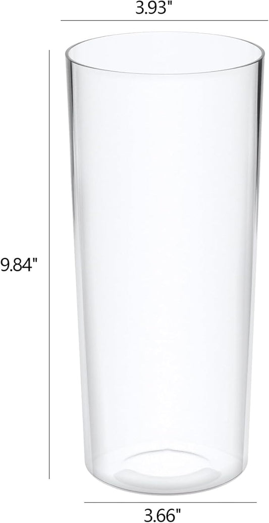 Sadstory Clear Tall Cylinder Flower Vase, Clear Acrylic Table Vase for Centerpieces, 6 Packs