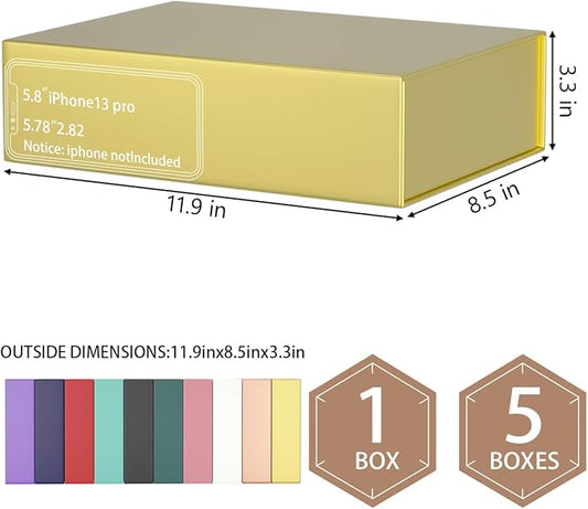 Gift Box 11.9" x 8.5" x 3.3" with Magnetic Closure Lid Gift Boxe for Presents,Bridesmaid Gifts Boxes,Cute Box,Birthday Gift Boxe,Luxury for Gift Packaging, Magnetic Gift Boxes for Wrapping Gifts