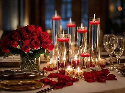 3 inch Floating Candles 36 Packs Red Floating Candle for Centerpieces 8-9 Hours Floating Candles 3” Water Candles for Cylinder Vases, Pool, Wedding, Christmas, Party