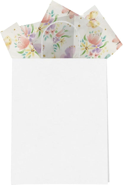 Pro Supply Global Butterflies Printed Tissue Paper for Gift Bags or Boxes and Wrapping - Spring Floral Bulk Decorative Art Tissue Paper for Packaging and Gifting | 24 Sheets 20" x 30"