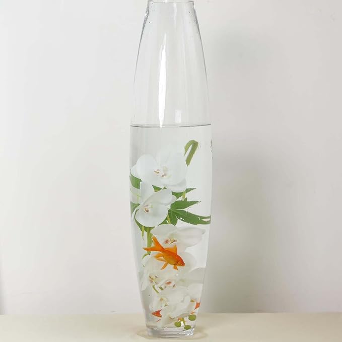 Efavormart 31" Tall Tapered Cylinder Glass Vase Clear Floor Vase Centerpiece for Table Décor