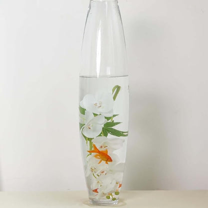 Efavormart 31" Tall Tapered Cylinder Glass Vase Clear Floor Vase Centerpiece for Table Décor