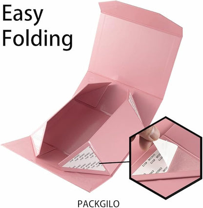 5Pcs 9.5x7x4 Inches Pink Gift Box with Lids for Presents Magnetic Gift Box Small Gift Boxes for Packaging，Bridesmaid Proposal，Groomsman (Glossy Pink)