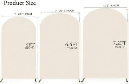 Beige 6.6 FT Arch Backdrop Cover, Beige Wedding Arch Cover 6.6 FT,Chiara Backdrop Covers for Party Decor