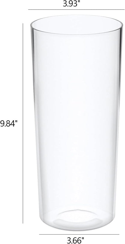 Clear Acrylic Cylinder Vase, Tall Plastic Vase for Centerpieces, 6 Packs