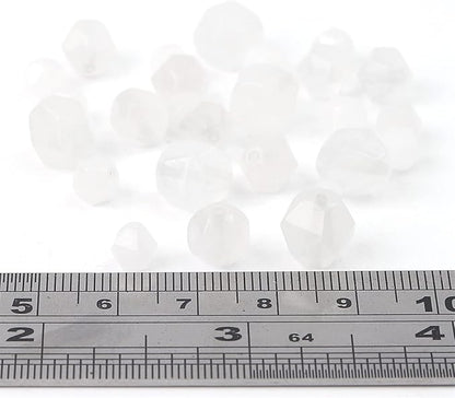 Faceted Natural White Agate Stone Round Beads 8mm 36cm/Strand for Jewelry Making
