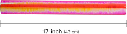 LeZakaa Orange Red Wrapping Paper Roll - Holographic Iridescent Wrapping Paper for Birthday, Chritsmas, Holiday - 17 inches x 32.8 Feet (47.23 sq.ft.)