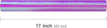 LeZakaa Purple Wrapping Paper Roll, Holographic Iridescent Purple Gift Wrap for Nightmare Before Christmas, Xmas Party, Halloween, Birthday, Valentines, Mothers Day, Holiday, 17 in x 32.8 Ft