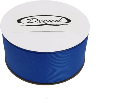 Solid Grosgrain Ribbon 25 Yard Each Roll 100% Polyester Woven Edge (1/1-2", Royal Blue)