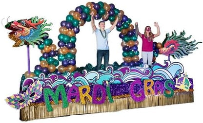 Anderson's Purple Metallic Floral Sheeting, 15 Ft. Parade Float Decoration for Trailers, Parties, Weddings, Proms, Photo Backdrops & Events – Shiny Fringe Garland for Indoor/Outdoor Use