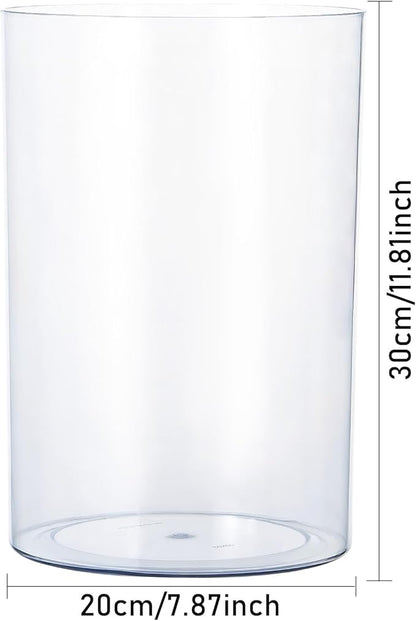 Acrylic Vase for Centerpieces, 7.9" x11.8" Clear Wide Mouth Flower Vase Cylinder Vases Round Plastic Vases for Home, Wedding Party, Decor, Flowers