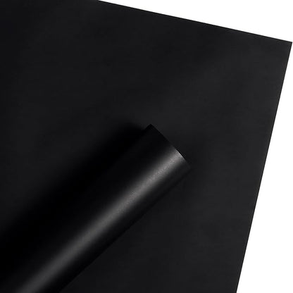 WRAPAHOLIC 20 Sheets Flower Wrapping Paper - 22.4 x 22.4 inch Pure Black Water-Resistant Floral Bouquet Wrapping Paper, Florist Supplies Packaging for Wedding Birthday Gift DIY