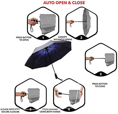 SY COMPACT Travel Umbrella - Windproof Automatic Compact Umbrella, Lightweight Waterproof Design for Backpack, Car & Purse
