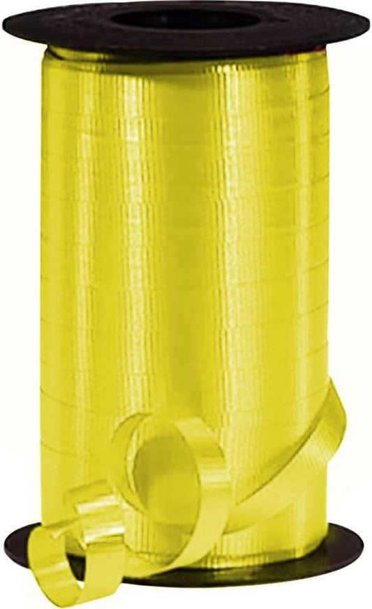 PMU Curling Ribbon - Crimped Texture Curling Ribbons for Gift Box Wrapping, Florist Flowers, Birthday Party Decorations, Festival Art Craft & Christmas Décor - Daffodil 3/8 Inch X 250 Yards, Pkg/1
