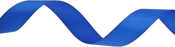 Solid Grosgrain Ribbon 25 Yard Each Roll 100% Polyester Woven Edge (1", Royal Blue)