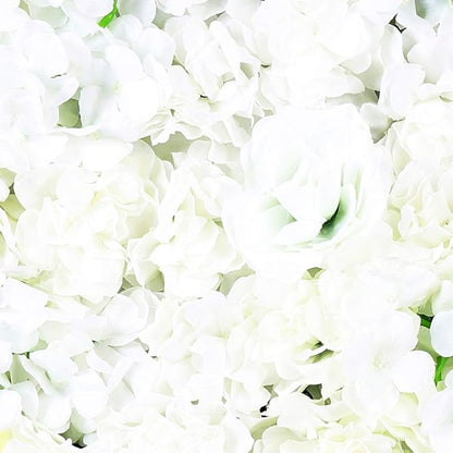 20 Pack Flowers Wall Panels Artificial Floral Wall Mat Handmade 3D Silk Rose Hydrangea Dahlia Floral Panels for Photo Background Home Party Wedding Backdrop Decoration, 24 x 16 inch (C)