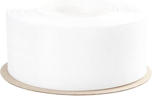 1-1/2 Inch White Shimmer Sheer Organza Ribbon Sheer Chiffon Ribbon 50 Yards-Roll Multiple Colors Available for Gift Wrapping Wedding Events Christmas Décor