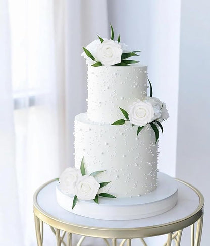 White Foam Roses 50PCS Artificial Flowers with Stems 2.95" White Artificial Roses Realistic Fake Roses Flowers for Baby Shower Centerpieces Wedding Bouquets Home Table Decor
