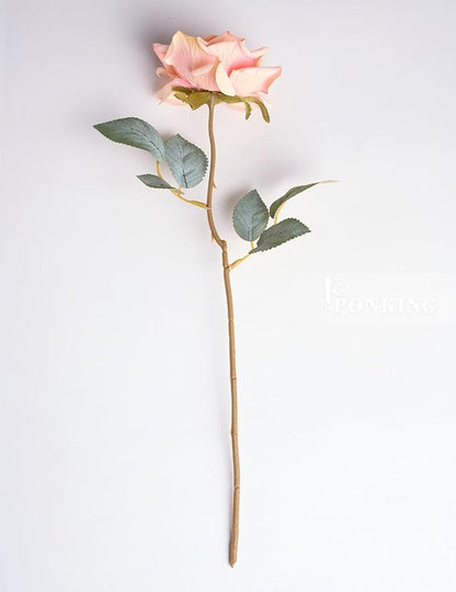 3.1"(8cm) Manta Rose Artificial Flower 7pcs Realistic Faux Silk Roses Fake Flowers Bouquets Arrangements Decor for Wedding Spring Mother's Day, Home Table Decorations, Light Pink Flower