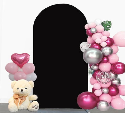 6.6 FT Arch Backdrop Cover, Black Wedding Arch Cover 6.6 FT, Background Stand Covers, Black Chiara Backdrop Cover for Party Celebration Decoration