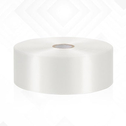 White Satin Ribbon 1-1/2 Inch 60 Yards, Solid Polyester Fabric Ribbon for Gift Wrapping, Flower Bouquet, Crafts, Wedding, Handmade Roses, Birthday and Festival Decor