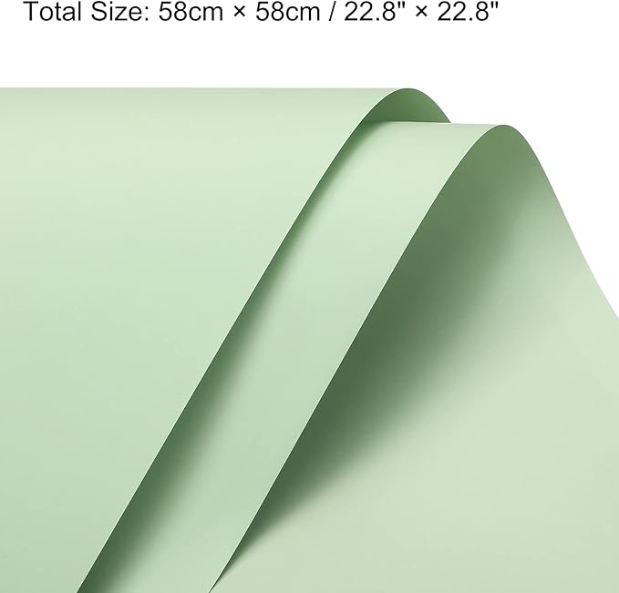 MECCANIXITY 10 Pcs Flower Wrapping Paper 22.8x22.8 Inch Waterproof Florists Wrapping Paper for Florist Bouquet Supplies, DIY Crafts, Gift/Gift Box Packaging Light Green