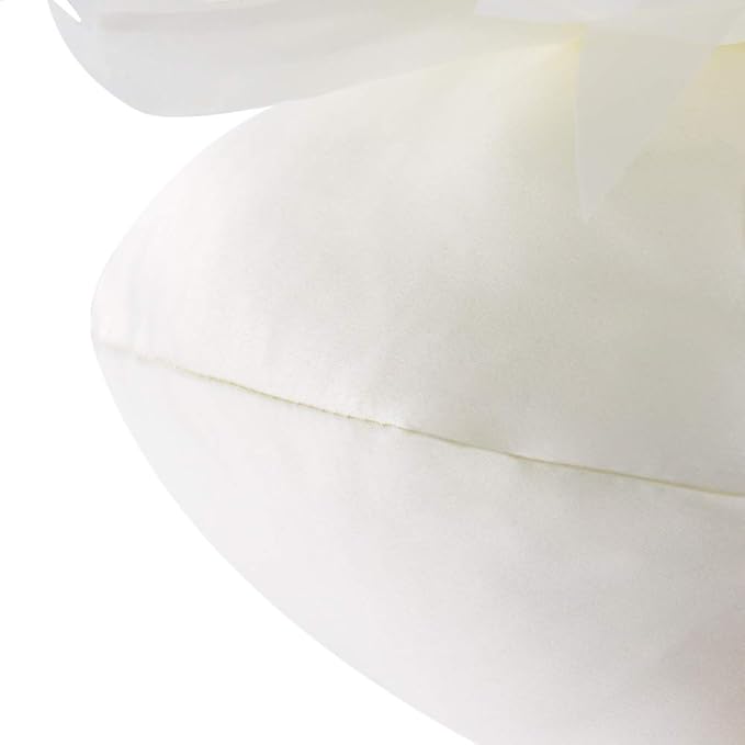 3D Flower Round Throw Pillow Cute Decorative Daisy Accent Cushion Handmade Soft Elegant Velvet Pillowcase with Inserts for Bed Couch Chair Car Bedroom Living Room Home Decor Gift 14Inch White