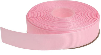 Solid Grosgrain Ribbon 25 Yard Each Roll 100% Polyester Woven Edge (3/4", Pink)