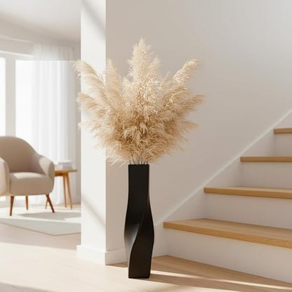 Tall Vase On Floor, 23.62" Twisted Geometric Flower Vase for Home, Living Room, Flower Centerpieces, Shelf, Table, Decor, Creative Unique Decorative Vases