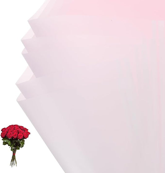 PATIKIL Flower Gift Wrapping Paper, 20 Sheets Waterproof Bouquet Paper Wrap Florist Supplies Packaging Floral Papers for Wedding DIY Craft Valentine Mother's Day, Light Pink