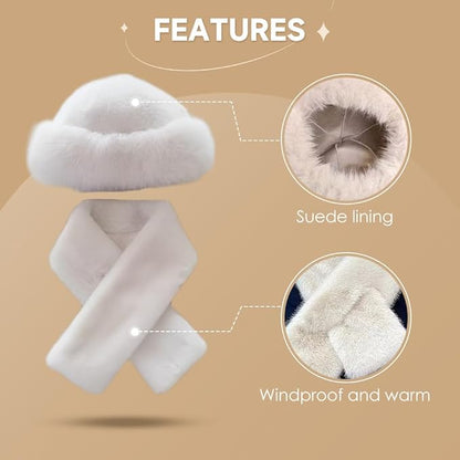 Faux Fur Bucket Hat, Womens Winter Plush Fluffy Furry Mink Hats Warm Thickened Fisherman Cap for Girls Women