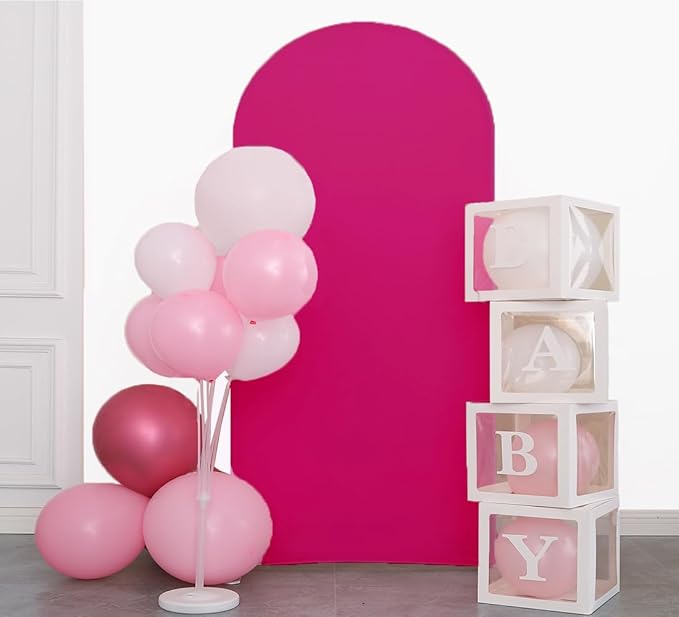 6.6 FT Hot Pink Arch Backdrop Cover, Hot Pink Wedding Arch Cover, Arch Backdrop Stand Covers for Birthday Wedding Party