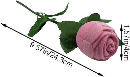 Rose Ring Case Portable Jewelry Box Romantic Jewelry Ring Gift Box Case for Weddings Valentine's Day Proposals and Engagement