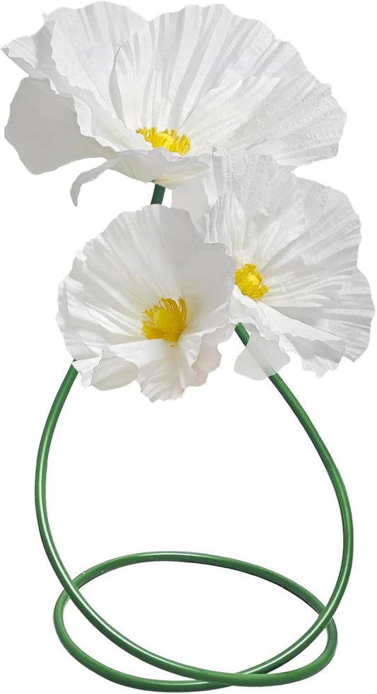 Giant Flowers for Home Decoration - 3 Pack Large Flower Panels for Backdrop Artificial Flowers Wall Table Decor, Flower Birthday Party Decorations for Wedding/Nursery Wall/Baby Bridal Shower (White)