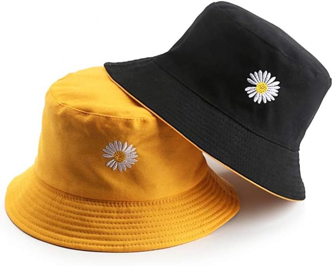 Sun Hat for Women Bucket Hat Cotton Reversible Summer Travel Beach Fishing Cap
