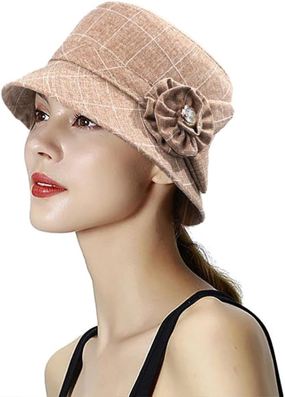 Glamorstar Cloche Hats for Women Vintage Bowler Hat Floral Fedora Bucket Hats