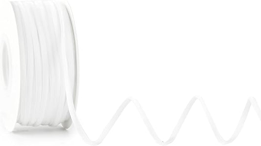 MAYREEL 1/8 Inch White Velvet Ribbon Thin Cream Vintage Ribbon for Wedding Bridal Invitations Gift Wrapping Party Favor Boxes 50 Yards