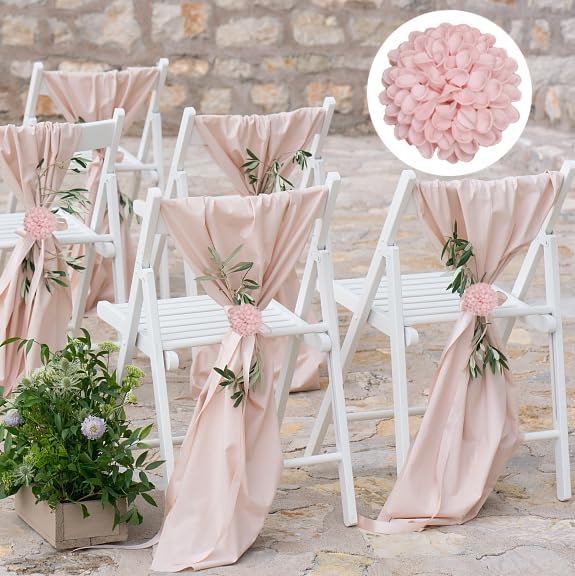 Artificial Flowers, 50pcs Realistic Artificial Rose for DIY Wedding Bouquets Centerpieces Arrangements, Pink Dahlia Flowers with Stem for Bridal Shower Party Home Decorations