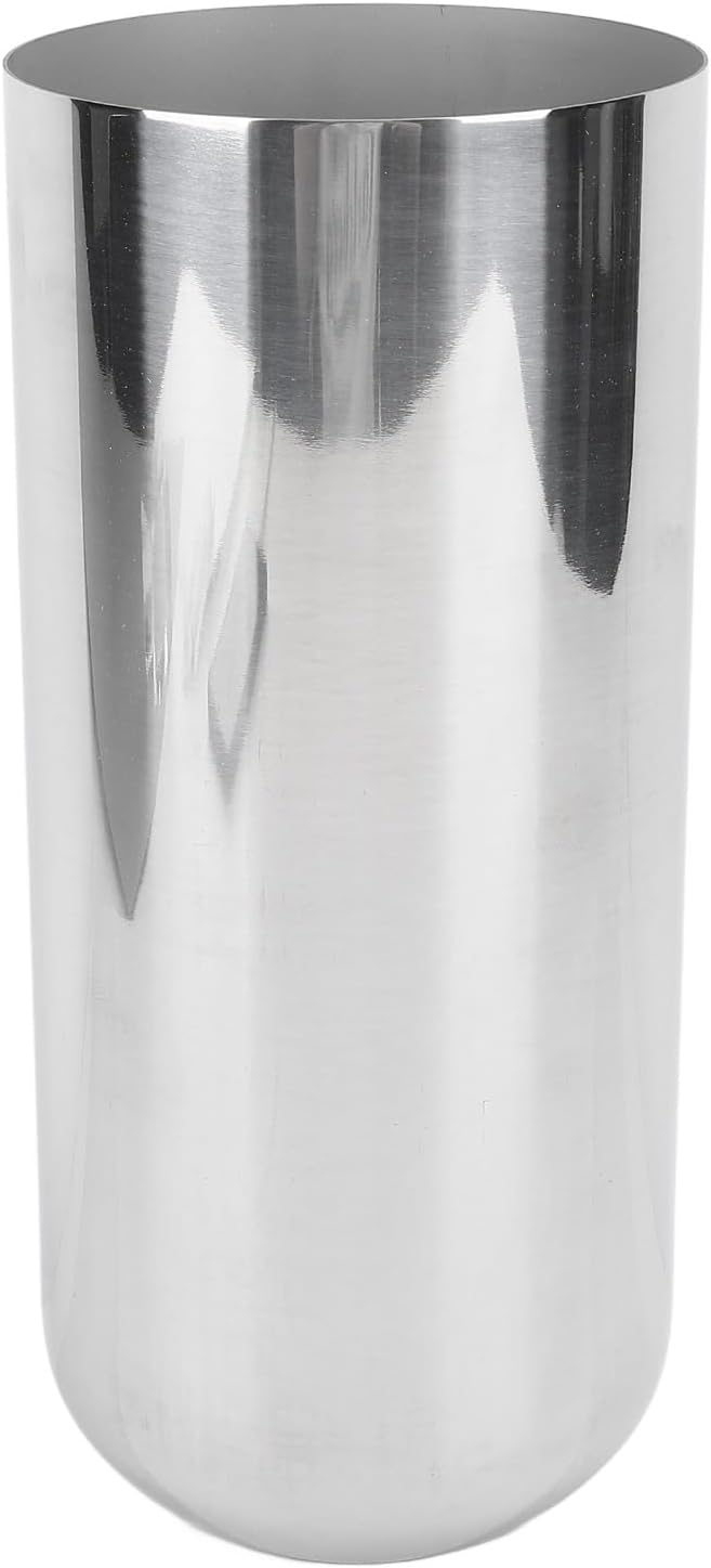 Metal Vase, 304 Stainless Steel Flower Vase for Home Decor Office Wedding, with Shiny Bright Silver Finish, 23x10cm