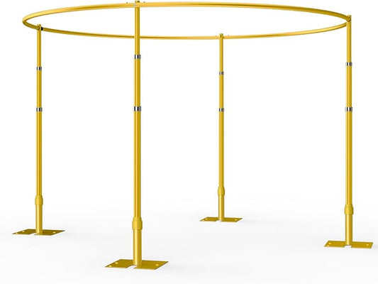 EMART Backdrop Stand Heavy Duty 10x10Ft, Round Pipe and Drape Photo Background Support Kit, Adjustable Metal Frame with Flat Base for Wedding Birthday Party Decorations-Gold