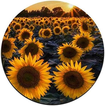 Sunflower Round Coaster Set - Made of Recycled Rubber - Set of 4