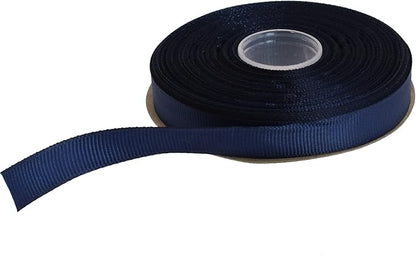 Solid Grosgrain Ribbon 25 Yard Each Roll 100% Polyester Woven Edge (5/8", Dark Blue)